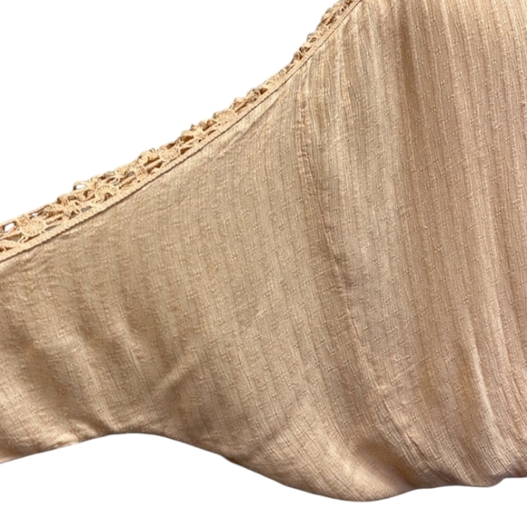 Free People Peach Crochet Sleeve High Low Women's Boho Top⭐⭐Sold - Picture 6 of 9